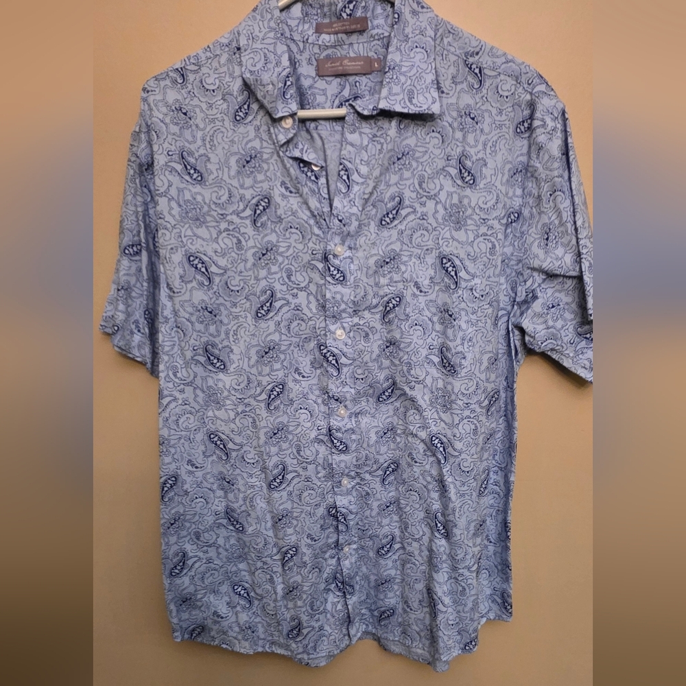 Men's Blue Paisley Shirt